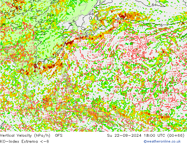 Convection-Index GFS dom 22.09.2024 18 UTC