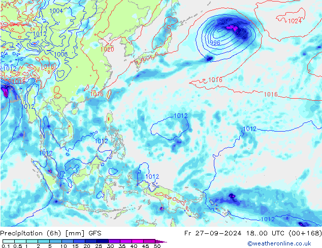 Z500/Rain (+SLP)/Z850 GFS pt. 27.09.2024 00 UTC