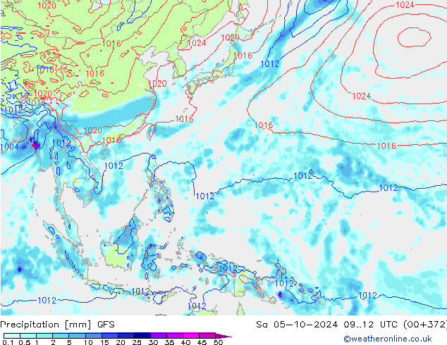 Yağış GFS Cts 05.10.2024 12 UTC