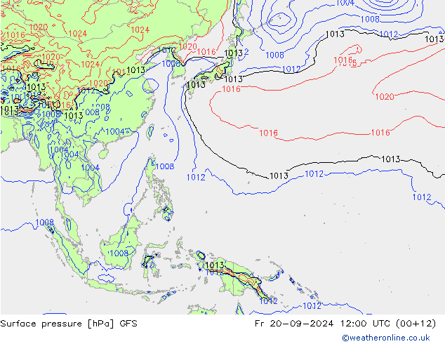 Bodendruck GFS Fr 20.09.2024 12 UTC