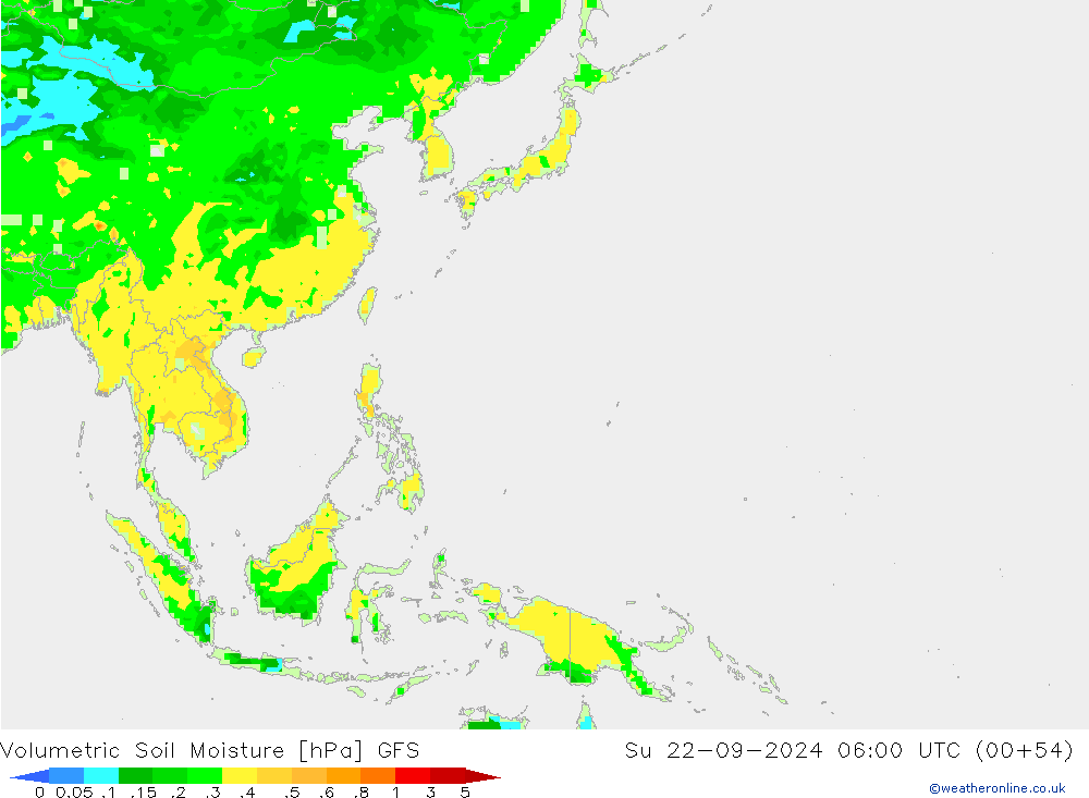 Volumetric Soil Moisture GFS dom 22.09.2024 06 UTC