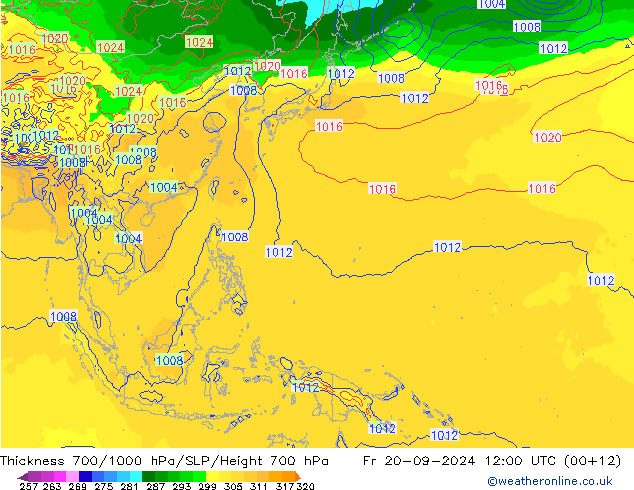 Thck 700-1000 hPa GFS Pá 20.09.2024 12 UTC