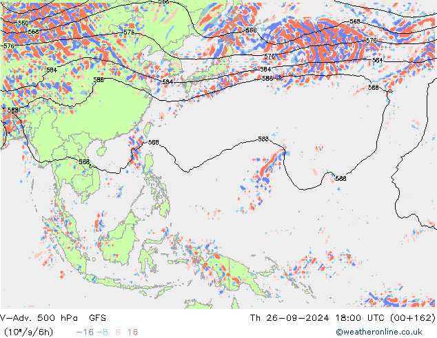 V-Adv. 500 hPa GFS  26.09.2024 18 UTC