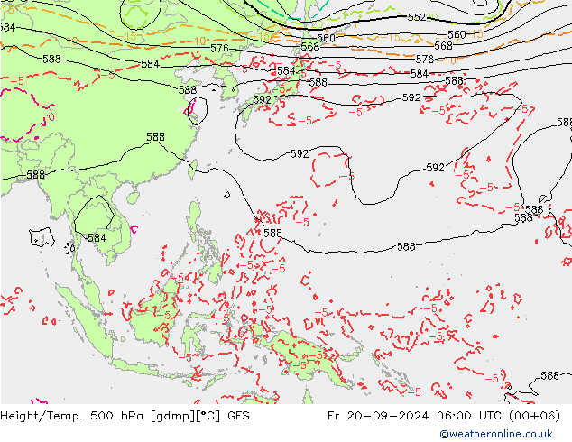 Geop./Temp. 500 hPa GFS vie 20.09.2024 06 UTC