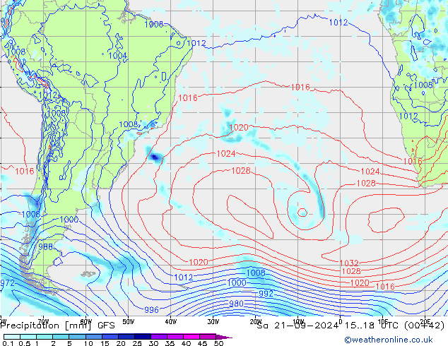 Précipitation GFS sam 21.09.2024 18 UTC