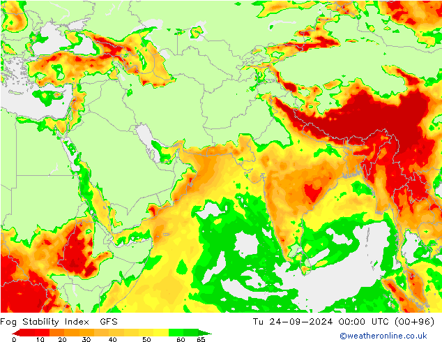 Fog Stability Index GFS Сентябрь 2024