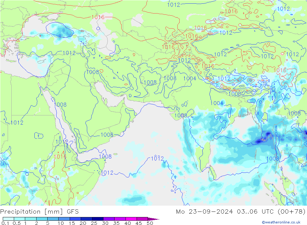 осадки GFS пн 23.09.2024 06 UTC