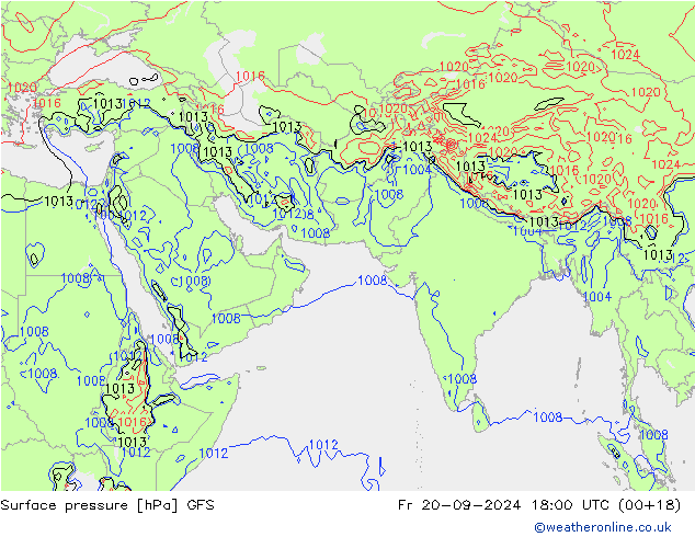 Yer basıncı GFS Cu 20.09.2024 18 UTC