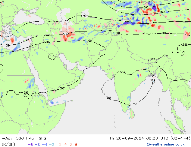 T-Adv. 500 hPa GFS Th 26.09.2024 00 UTC