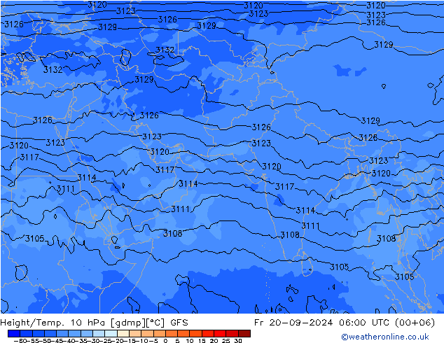 Height/Temp. 10 hPa GFS Fr 20.09.2024 06 UTC