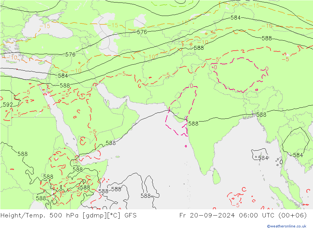 Z500/Rain (+SLP)/Z850 GFS Fr 20.09.2024 06 UTC