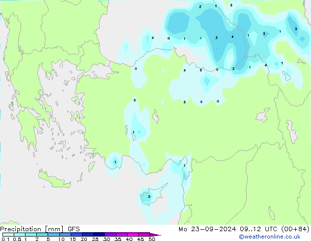 Precipitation GFS Mo 23.09.2024 12 UTC