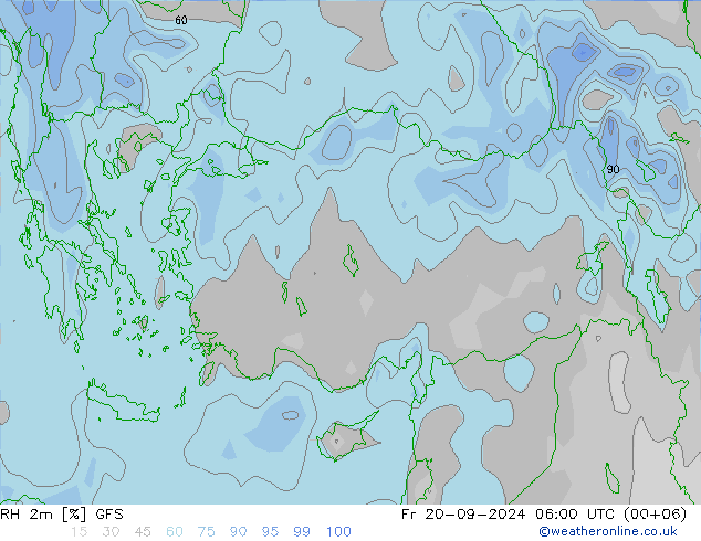 Humidité rel. 2m GFS septembre 2024