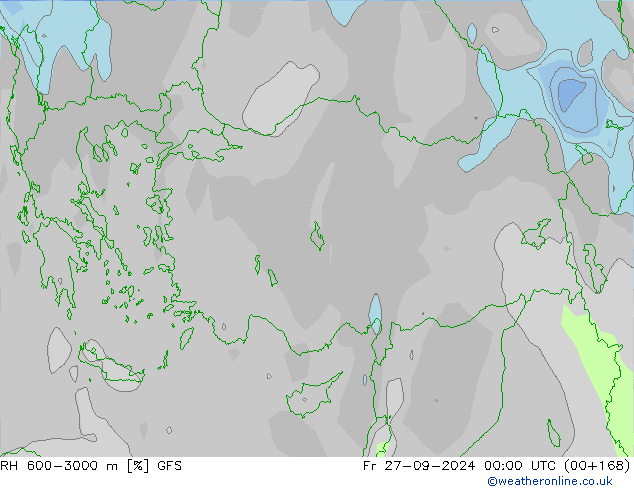 RH 600-3000 m GFS Fr 27.09.2024 00 UTC