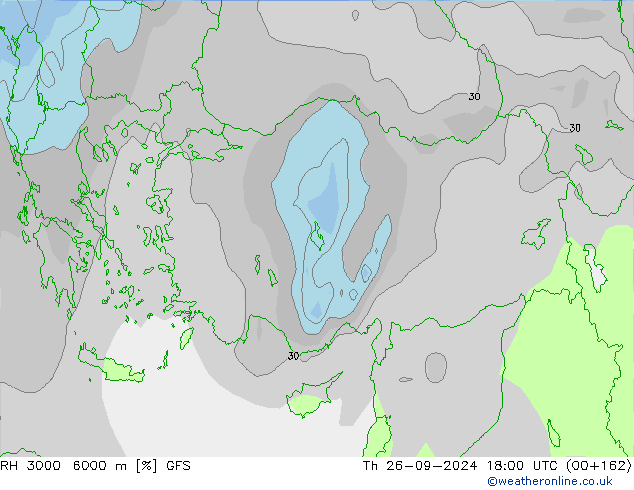 RH 3000-6000 m GFS  26.09.2024 18 UTC