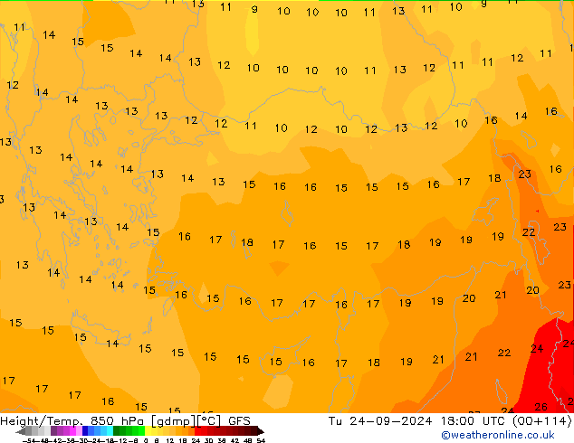 Z500/Rain (+SLP)/Z850 GFS Tu 24.09.2024 18 UTC