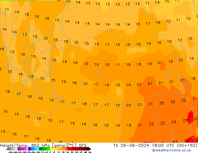 Height/Temp. 850 hPa GFS Do 26.09.2024 18 UTC