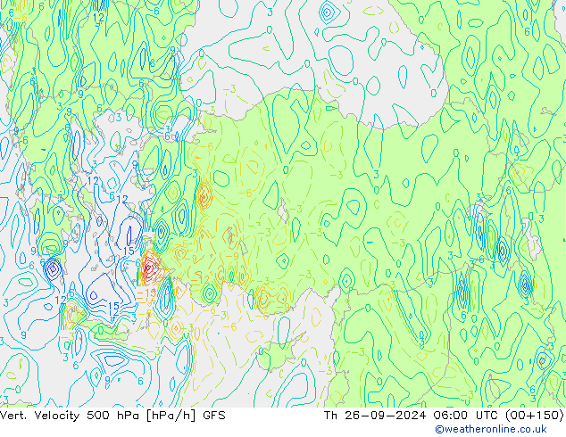 Vert. Velocity 500 hPa GFS gio 26.09.2024 06 UTC