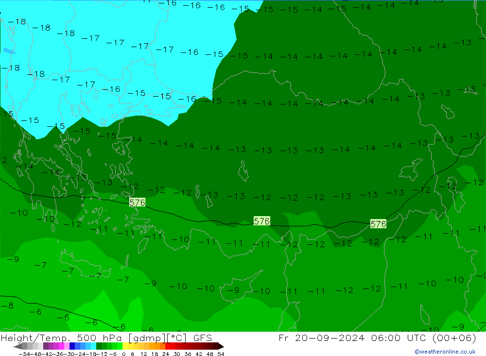 Z500/Yağmur (+YB)/Z850 GFS Cu 20.09.2024 06 UTC