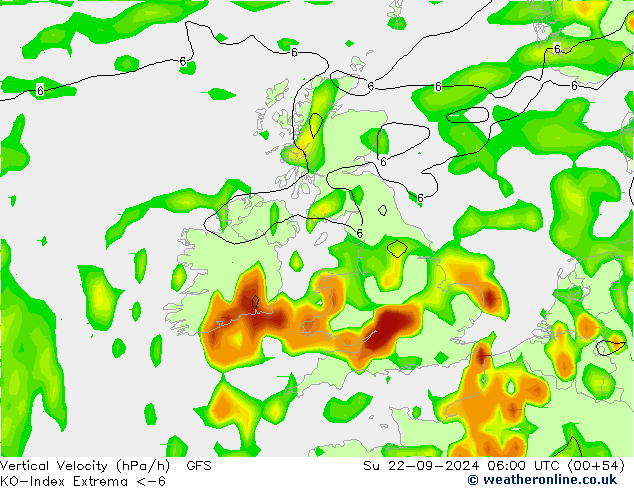 Convection-Index GFS Su 22.09.2024 06 UTC