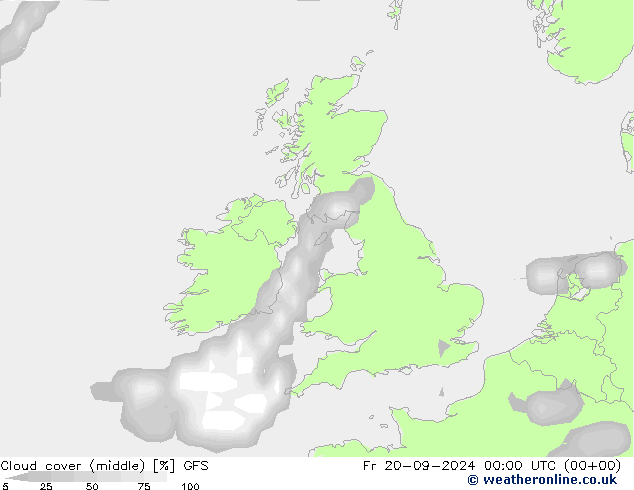 Cloud cover (middle) GFS Fr 20.09.2024 00 UTC