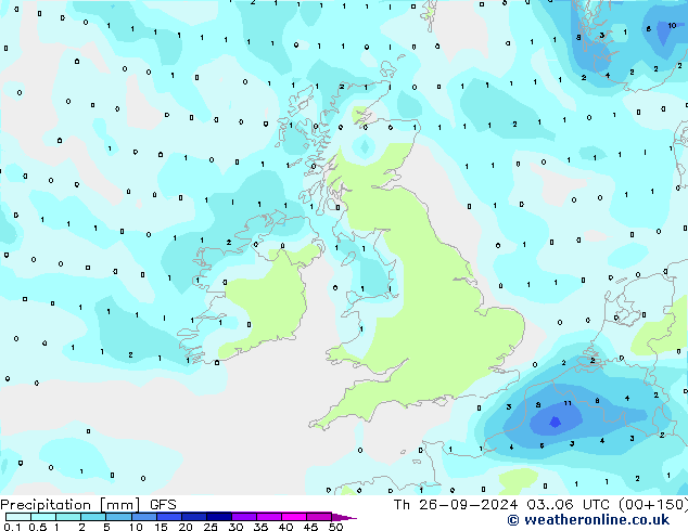 Precipitation GFS Th 26.09.2024 06 UTC