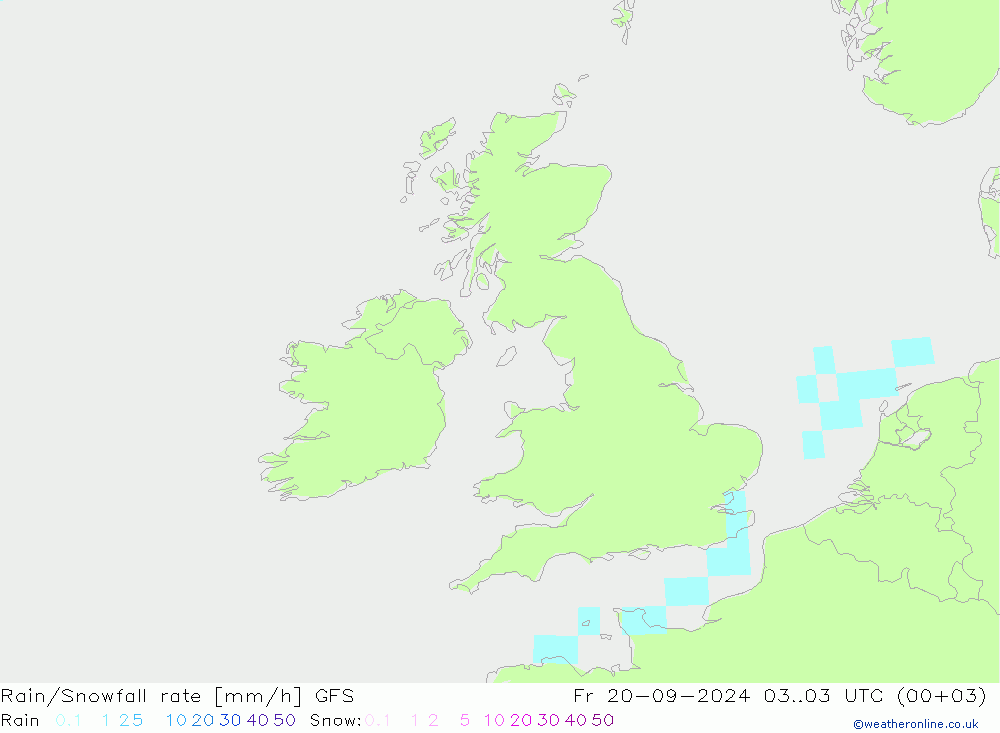 Rain/Snowfall rate GFS Fr 20.09.2024 03 UTC