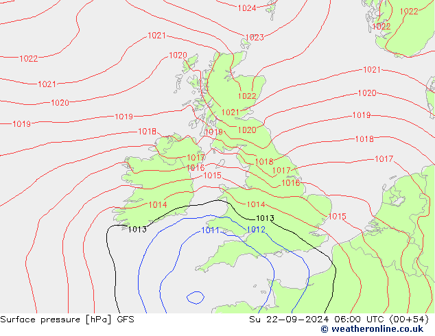 GFS: dim 22.09.2024 06 UTC