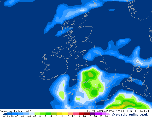 Soaring Index GFS Pá 20.09.2024 12 UTC