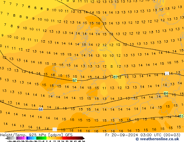 Height/Temp. 925 hPa GFS Sex 20.09.2024 03 UTC