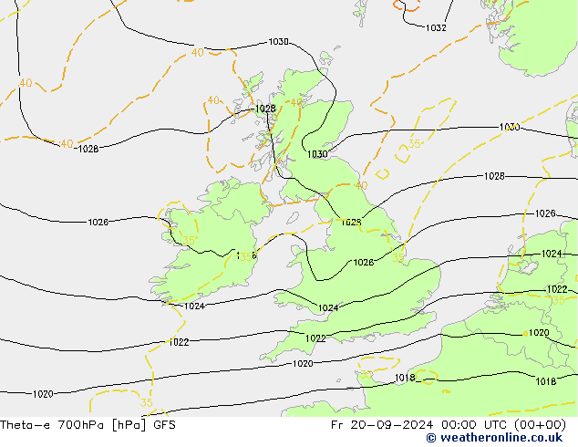 Theta-e 700hPa GFS Fr 20.09.2024 00 UTC