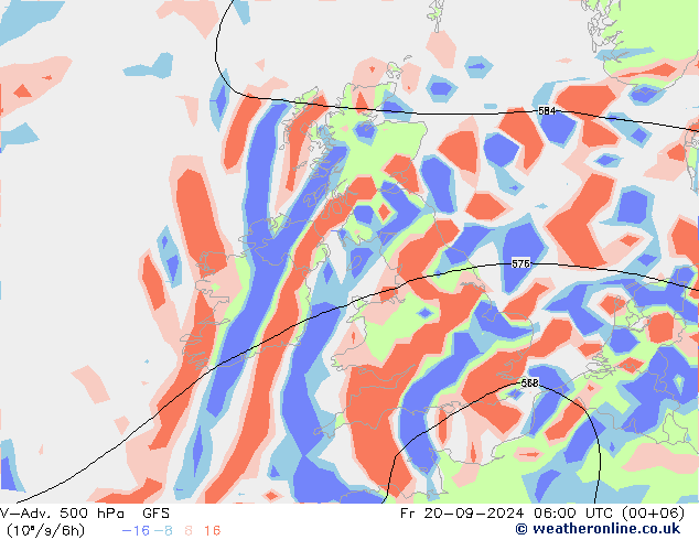 V-Adv. 500 hPa GFS Pá 20.09.2024 06 UTC