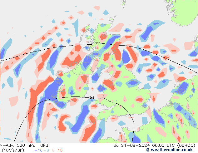 V-Adv. 500 hPa GFS sab 21.09.2024 06 UTC