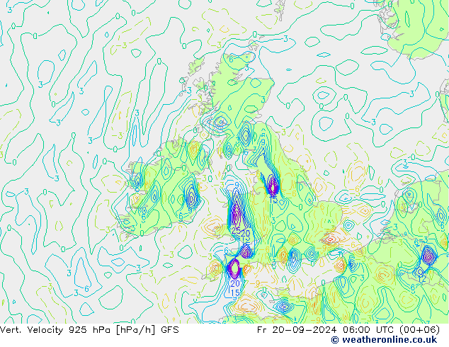 Vert. Velocity 925 hPa GFS Pá 20.09.2024 06 UTC