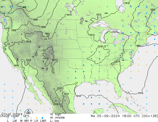 Cloud layer GFS We 25.09.2024 18 UTC