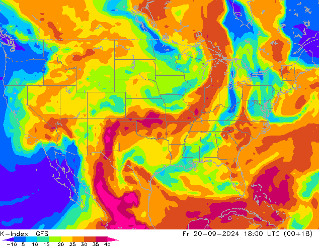 K-Index GFS Pá 20.09.2024 18 UTC