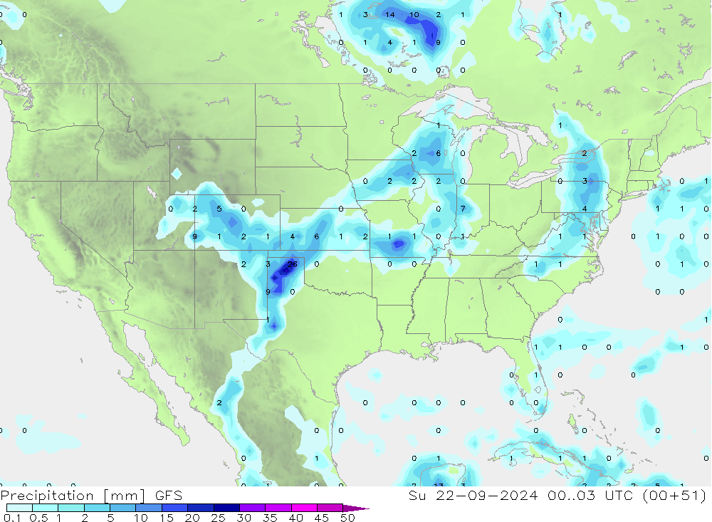 Precipitation GFS Su 22.09.2024 03 UTC