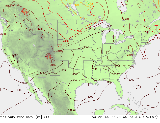 Theta-W Frostgrenze GFS So 22.09.2024 09 UTC