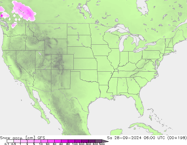 Snow accu. GFS so. 28.09.2024 06 UTC