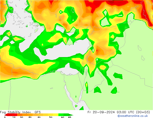 Fog Stability Index GFS  20.09.2024 03 UTC