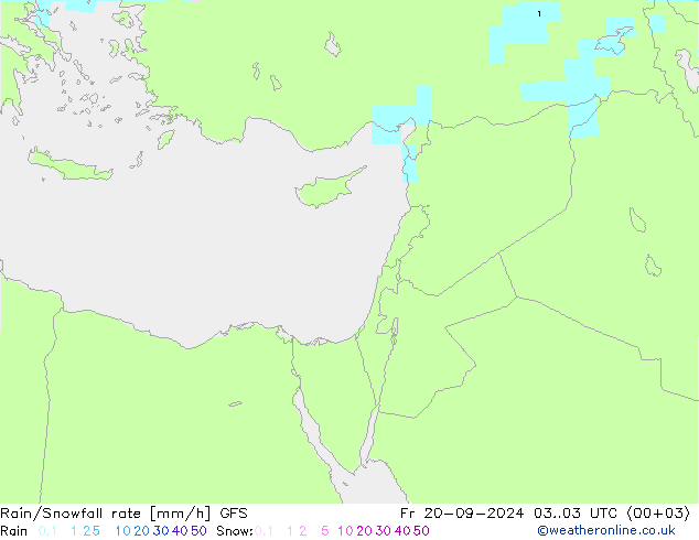 Kar/Yağmur Oranı GFS Cu 20.09.2024 03 UTC