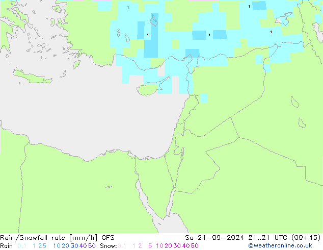 Rain/Snowfall rate GFS So 21.09.2024 21 UTC