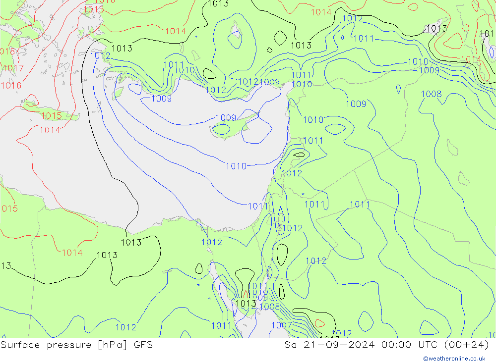 Luchtdruk (Grond) GFS za 21.09.2024 00 UTC