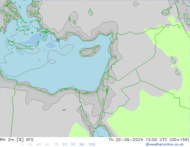 RH 2m GFS Čt 26.09.2024 12 UTC