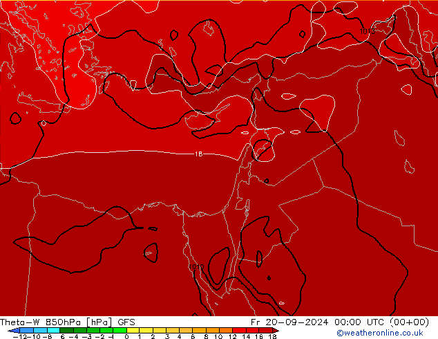 Theta-W 850hPa GFS ven 20.09.2024 00 UTC