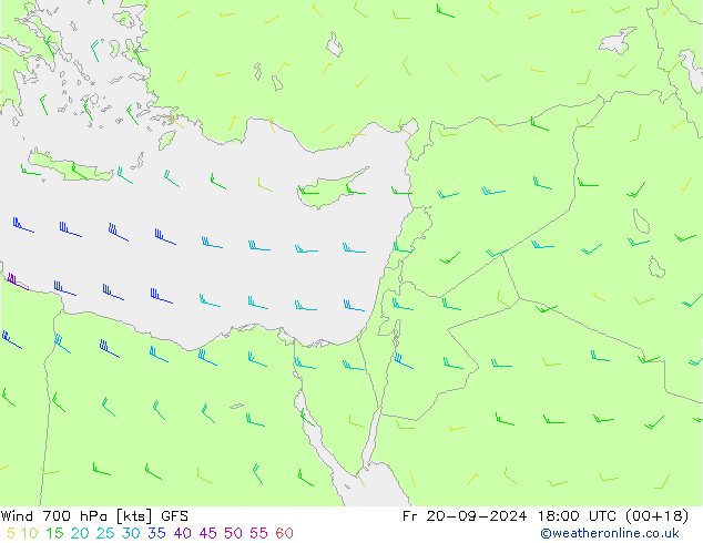 Wind 700 hPa GFS Fr 20.09.2024 18 UTC