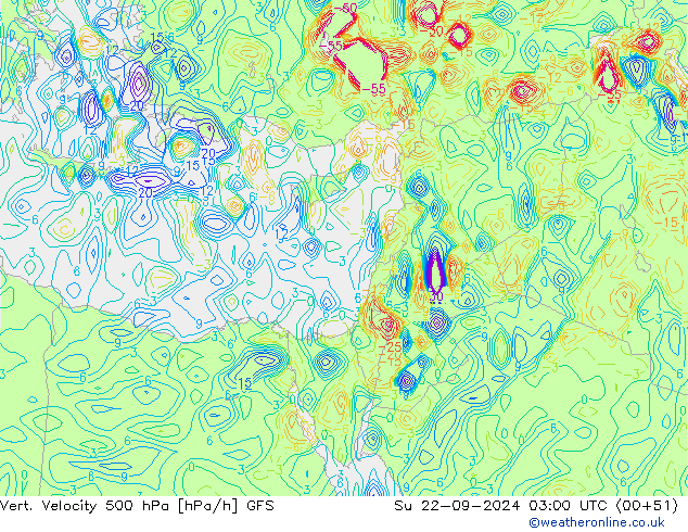 Vert. Velocity 500 гПа GFS Вс 22.09.2024 03 UTC