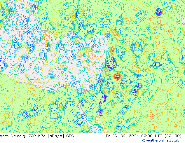 700 hPa Dikey Hız GFS Cu 20.09.2024 00 UTC