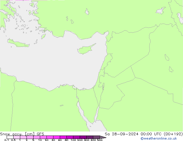 Snow accu. GFS sáb 28.09.2024 00 UTC