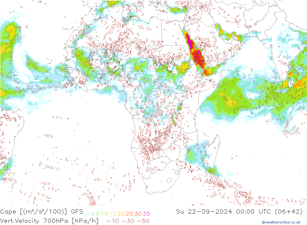 Cape GFS  22.09.2024 00 UTC